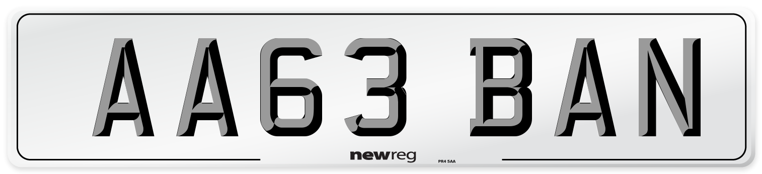 AA63 BAN Number Plate from New Reg